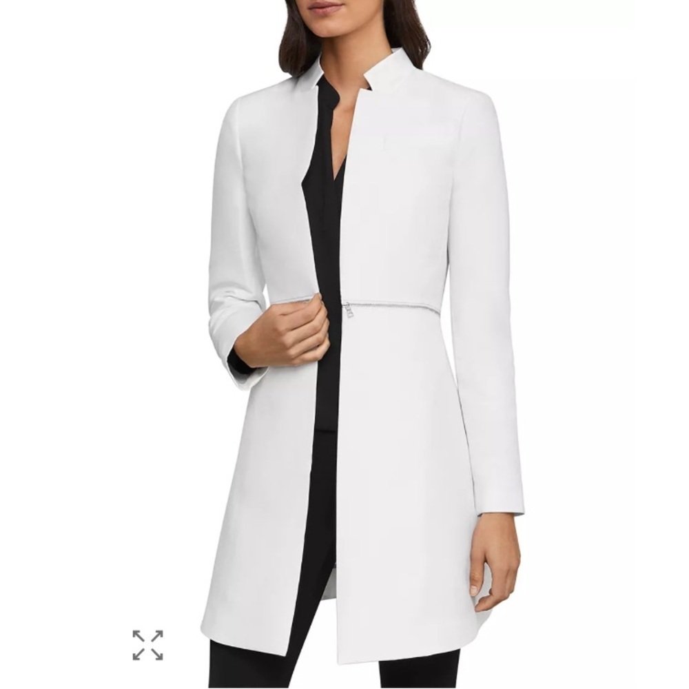 BCBGMAXAZRIA White Women's Arelia A Line Coat, Size XXS - Picture 6 of 12